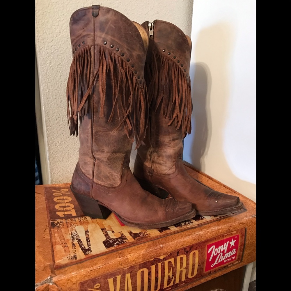 Tony Lama Fringe Cowgirl Boots